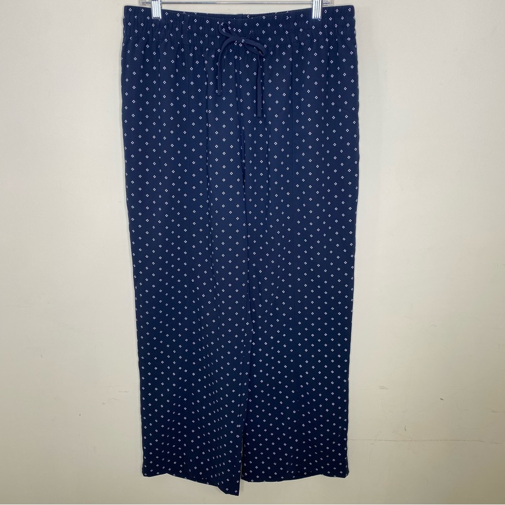Melrose and Market Size Large Navy and White Pants with Elastic Waistband